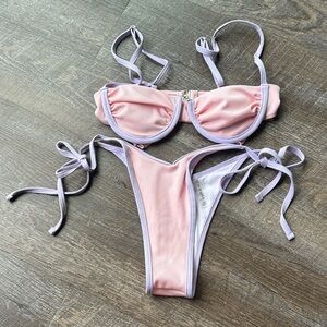 Zaful Pink and Lavender Bikini Set